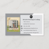 灰色ACユニット加熱冷却Hvac名刺 名刺 (正面)