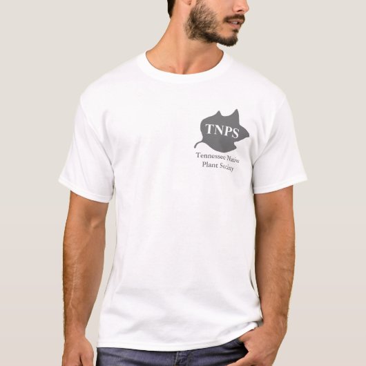 灰色TNPSのポプラの葉のロゴのTシャツ Tシャツ (正面)