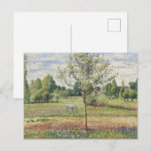灰馬のいる牧草地 エラニイ 油絵 ポストカード (正面/裏面)