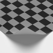 灰黒色パタ市松模様にーンラッピング紙 ラッピングペーパー (角)