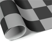 灰黒色パタ市松模様にーンラッピング紙 ラッピングペーパー (ロールコーナー)