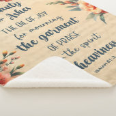 灰、緑の文字、フローラクリスチャンのための美しい シェルパブランケット (3/4)