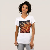 灼熱のフェニックス・ブルーム - 情熱の羽根の花 Tシャツ (正面フル)