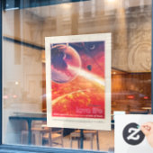 灼熱の地獄絵図　火山の熱風景の中で極限の熱気球 ウィンドウサイン (カフェ窓)