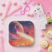 灼熱の地獄絵図　火山の熱風景の中で極限の熱気球 ペーパープレート (パーティー)