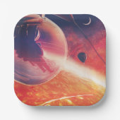 灼熱の地獄絵図　火山の熱風景の中で極限の熱気球 ペーパープレート (正面)