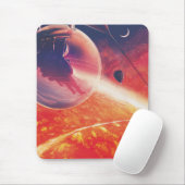 灼熱の地獄絵図 火山の熱風景の中で極限の熱気球 マウスパッド (マウス)