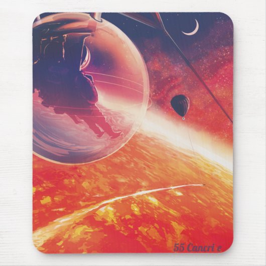 灼熱の地獄絵図 火山の熱風景の中で極限の熱気球 マウスパッド (正面)