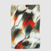 灼熱の火の上の粗い銀色の岩、強度 ゴルフタオル (正面)