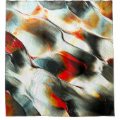 灼熱の火の上の粗い銀色の岩、強度 シャワーカーテン (正面)