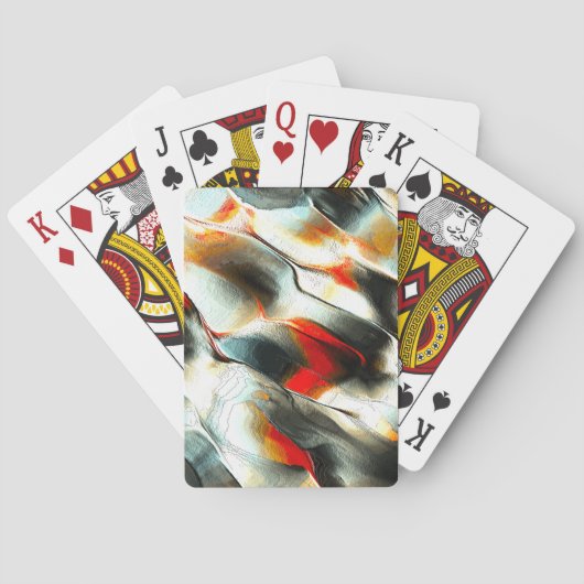 灼熱の火の上の粗い銀色の岩、強度 トランプ (裏面)