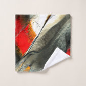 灼熱の火の上の粗い銀色の岩、強度 バスタオルセット (ウォッシュタオル)