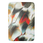 灼熱の火の上の粗い銀色の岩、強度 バスマット (正面縦)