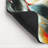 灼熱の火の上の粗い銀色の岩、強度 マウスパッド (コーナー)