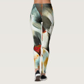 灼熱の火の上の粗い銀色の岩、強度 レギンス (裏面)