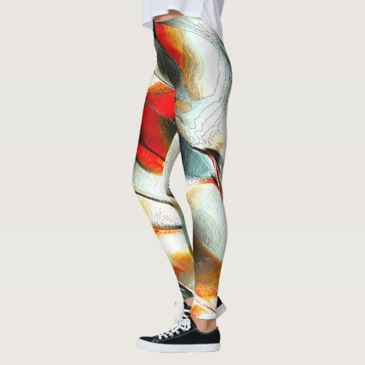 灼熱の火の上の粗い銀色の岩、強度 レギンス (左)