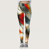 灼熱の火の上の粗い銀色の岩、強度 レギンス (正面)