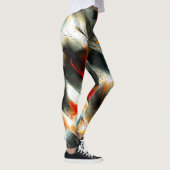 灼熱の火の上の粗い銀色の岩、強度 レギンス (右)