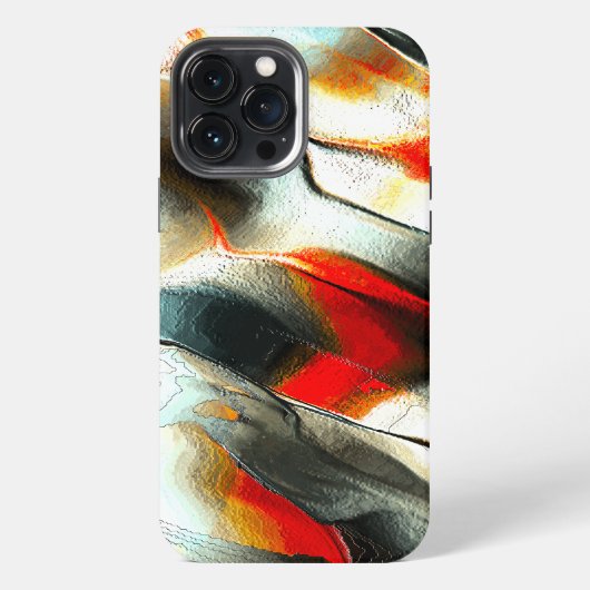 灼熱の火の上の粗い銀色の岩、強度 iPhoneケース (裏面)
