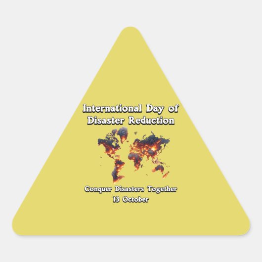 災害を一緒に克服。10/13 三角形シール (正面)