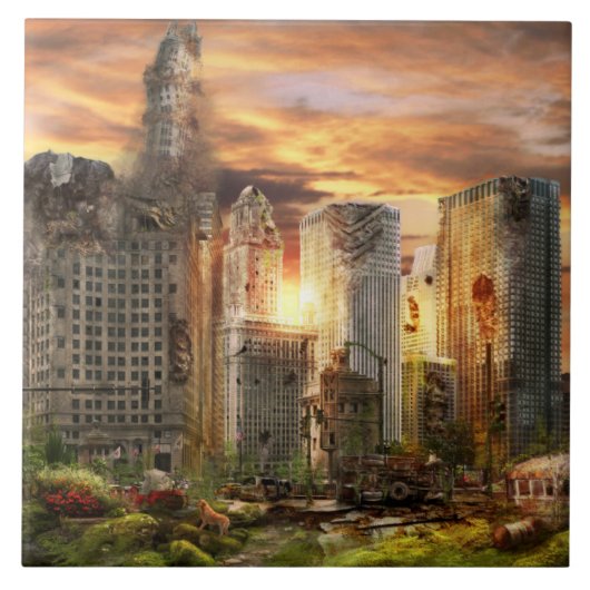 災害 – シカゴ， IL – 犬を歩かなければならない タイル (正面)