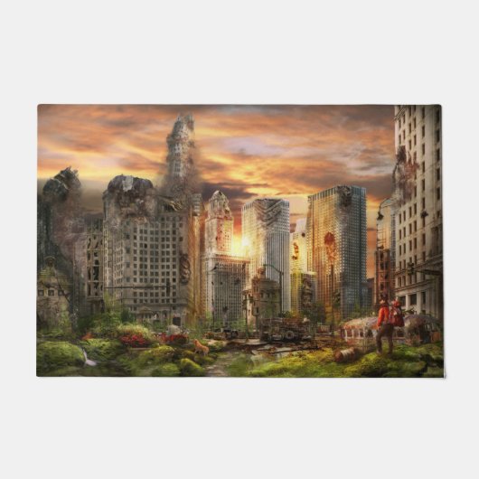 災害 – シカゴ, IL – 犬を歩かなければならない ドアマット (正面)