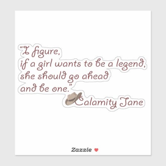 災難のジェーン、伝説の感動的引用文 シール (シート)