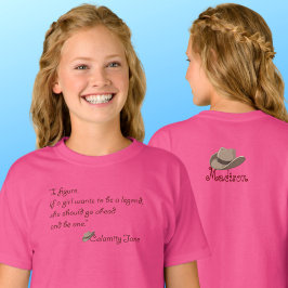 災難のジェーン、伝説の感動的引用文 Tシャツ