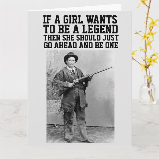 災難ジェーン誕生日女性のカーボーイグリーティングカード カード (黄色い花)