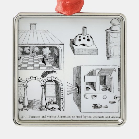 炉およびさまざまな器具 メタルオーナメント (正面)