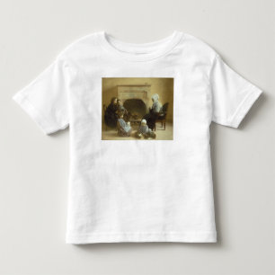 炉のまわりで着席する家族 トドラーTシャツ