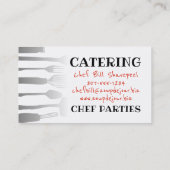 炊事用具のシェフのケイタリングビジネスカード 名刺 (裏面)