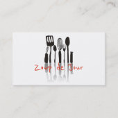 炊事用具のシェフのケイタリングビジネスカード 名刺 (正面)