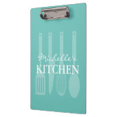 炊事用具のプリントが付いているカスタムなレシピのホールダー クリップボード (左)