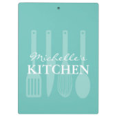 炊事用具のプリントが付いているカスタムなレシピのホールダー クリップボード (裏面)