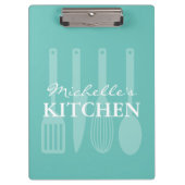 炊事用具のプリントが付いているカスタムなレシピのホールダー クリップボード (正面)