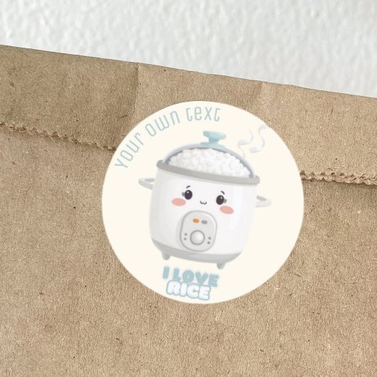 炊飯器が大好き米かわいいシール ラウンドシール