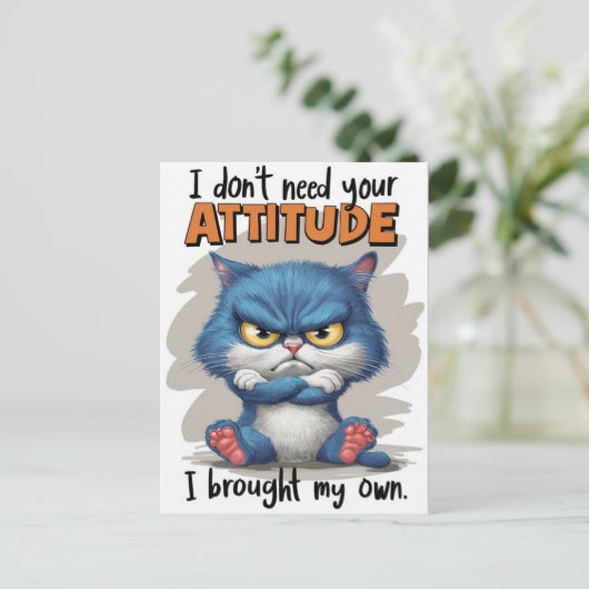 炎々しい猫科の動物挑戦宣言 ポストカード (スタンド正面)