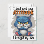 炎々しい猫科の動物挑戦宣言 ポストカード (正面/裏面)