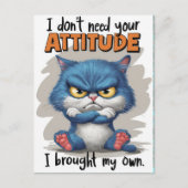 炎々しい猫科の動物挑戦宣言 ポストカード (正面)