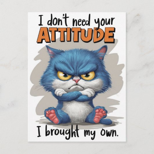 炎々しい猫科の動物挑戦宣言 ポストカード (正面)