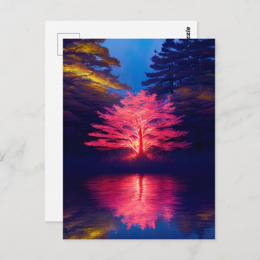 炎々たる光に照らされた木 ポストカード (正面/裏面)