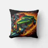 炎々とした夜景を駆け抜ける熱棒 クッション (正面)