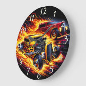 炎々とした夜景を駆け抜ける熱棒 ラージ壁時計 (傾斜)