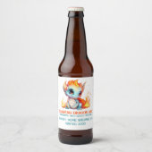 炎おもしろいベビードラゴンホームブリュービール ビールラベル (正面)