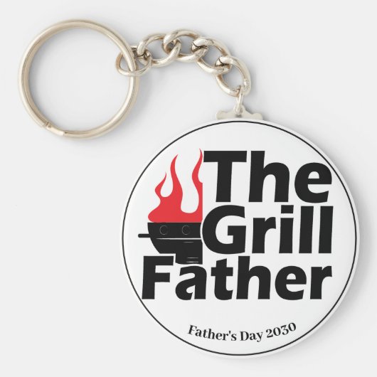 炎おもしろい父の日の年グリルファーザー キーホルダー (正面)