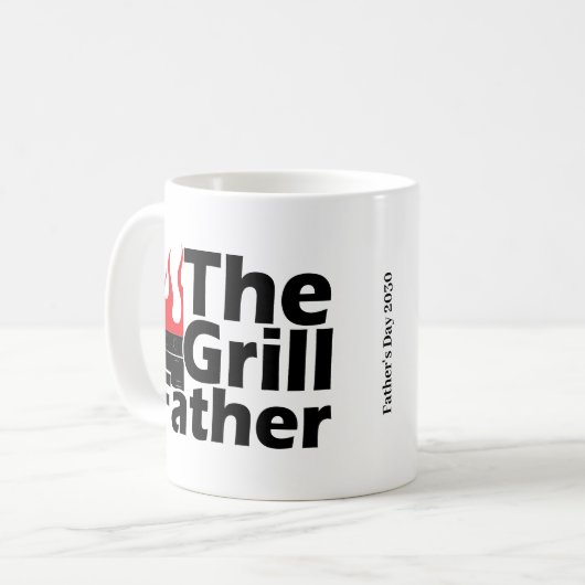 炎おもしろい父の日の年グリルファーザー コーヒーマグカップ (正面左)