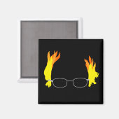 炎おもしろい色のヘアバーニーサンダース マグネット (正面/裏面)