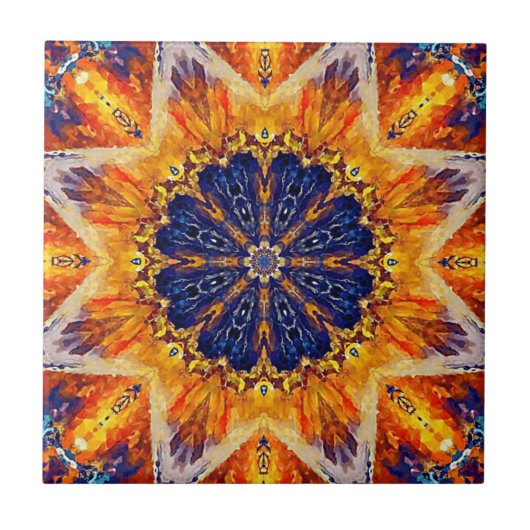 炎および海軍装飾的なタイル タイル (正面)