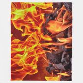 炎および燃え差し フリースブランケット (正面)